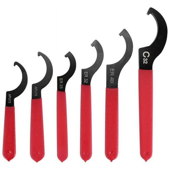 6 Pieces Spanner Wrench Set Adjustable Coilover Wrench Spanners Hook Wrenches Tools Coilover Wrench Steel Spanner