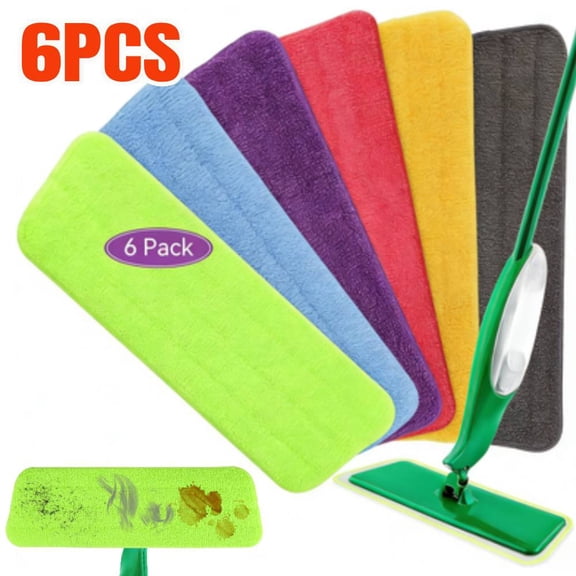 6 Pieces Spray Mop Refills Compatible for Libman Freedom Spray Mop, Reusable & Washable 16in Microfiber Floor Cleaning Mop Pads for Spray Mop