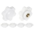 thumbnail image 1 of 6 Pieces Star Knobs M5 Thread 25mm 6-Point Head Brass Insert Non-Through Hole Threaded Hand Knob White, 1 of 6