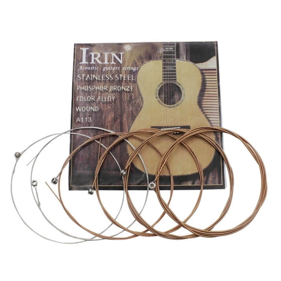 6Pcs/pack Folk Guitar String, Steel Guitar Strings Set Practice Replacement Part Accessory for Acoustic Folk Guitar