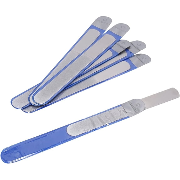 6 Pieces Steel Nail File Double-Sided Diamond Nail File Metal Nail File Manicure File for and Travel
