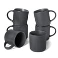 thumbnail image 1 of Famiware 6 Pieces Stoneware 16oz Mug Set, Matte Dark Charcoal, 1 of 6