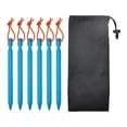 thumbnail image 1 of 6 Pieces Sturdy Metal Pegs Durable Alloy Hooks Ground Stakes Tent 18cm - , 18cm Light Blue, 1 of 6