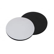 6 Pieces Sublimation Blank White & Black Rubber Base Fabric Surface Round Coasters 1/8" Thick Blank Heat Press Thermal Transfer Dye Coated