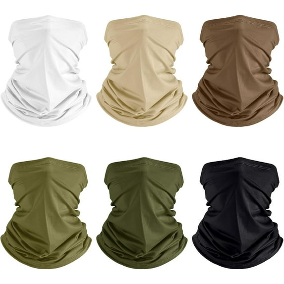 6 Pieces Summer UV Protection Cooling Neck Gaiter Face Clothing Neck Gaiter Scarf Sunscreen Breathable Bandana