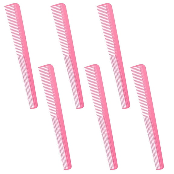 6 Pieces Tapered Comb Carbon Fiber Salon Hairdressing Fine and Wide Tooth Comb Heat Resistant Tapering Barber Stylist Cutting for Men Women(Pink)