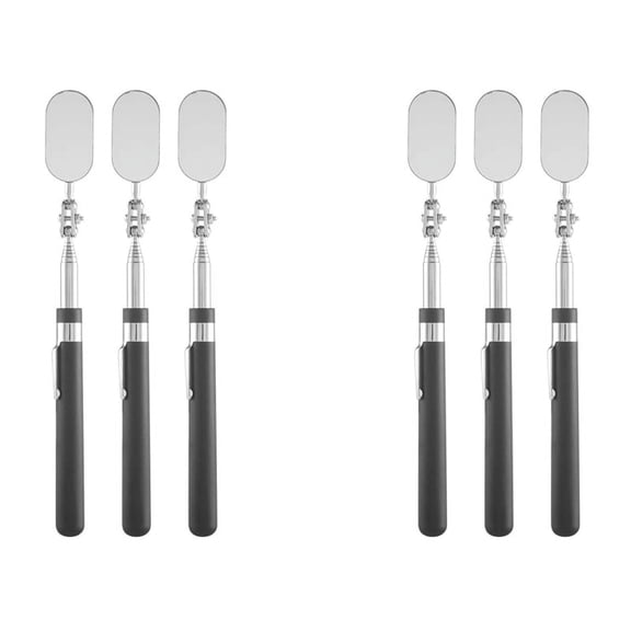 6 Pieces Telescoping Observe Mirror Inspection Tool for Check the Condition of the Vehicle(Oval)
