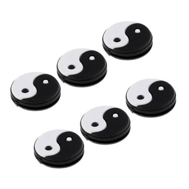 6 Pieces Tennis Racket Vibration Damper Shock Absorber Features - black and white, as described Black White