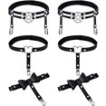 thumbnail image 1 of 6 Pieces Thigh High Garter Belt Heart Star Shaped Butterfly Knot Punk Leg Garter with Anti Slip Clips Elastic Punk Gothic Adjustable Thigh Ring for Women, 1 of 6