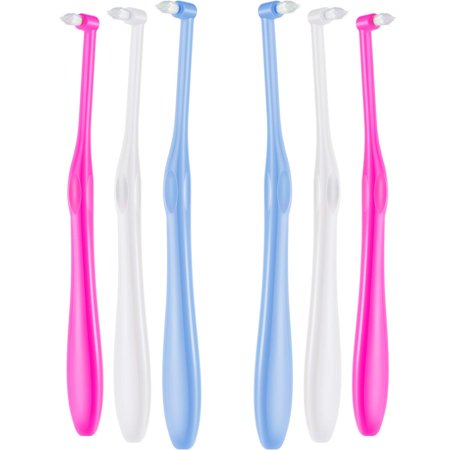 6 Pieces Toothbrush Tufted Brush End-Tapered Trim Toothbrush Soft Trim Toothbrush Single Compact Interdental Interspace Brush for Detail Cleaning