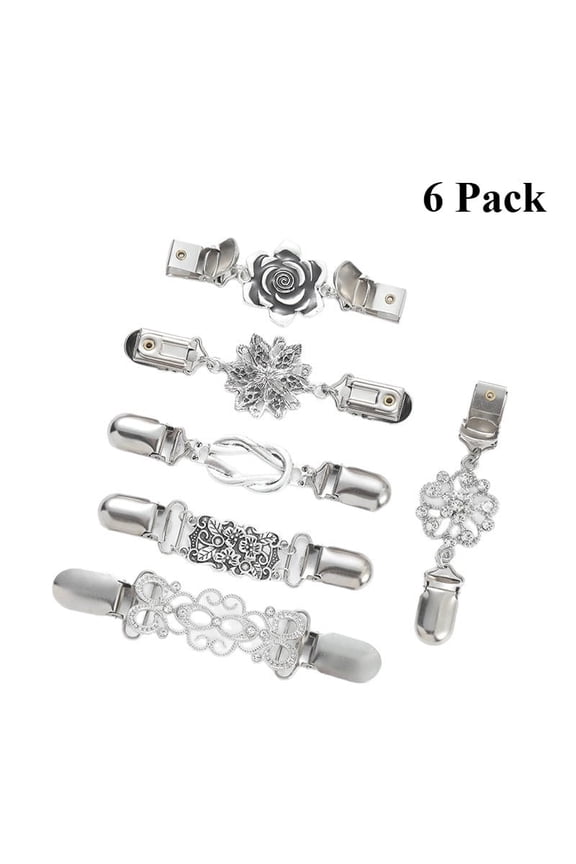 6 Pieces Vintage Shirt Dress Cardigan Clip, Waist Clip for Women, Sweater Shawl Brooch Jacket for Clothing