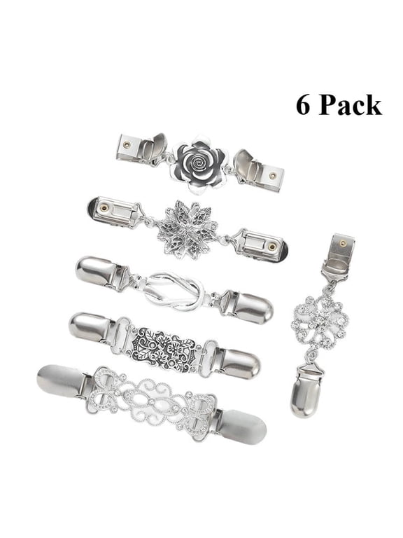 6 Pieces Vintage Shirt Dress Cardigan Clip, Waist Clip for Women, Sweater Shawl Brooch Jacket for Clothing