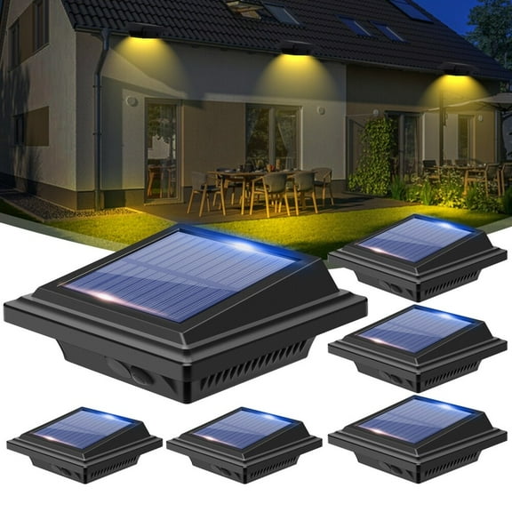 6 Pieces Warm White 40 LEDs Solar Powered Gutter Lights Waterproof Fence Lights