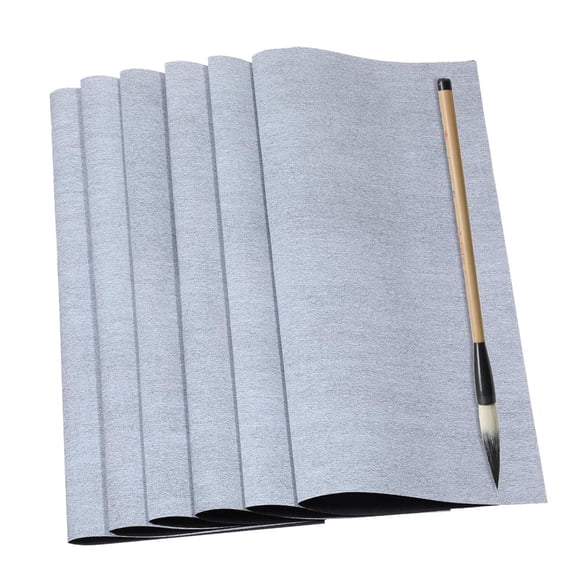 6 Pieces Water Writing Calligraphy Mat Brush Drawing Cloth Non Woven Reusable for School Home Student Adult Learning