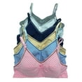 thumbnail image 1 of 6 Pieces Wire Free No Padding Teenager Girl Cotton Junior Training Bra A Cup 36A (6273-51RE5), 1 of 4