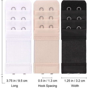 3-Pack Bra Extender – Elastic Hook & Loop Band Extender For Women – One Size, Multi-Color