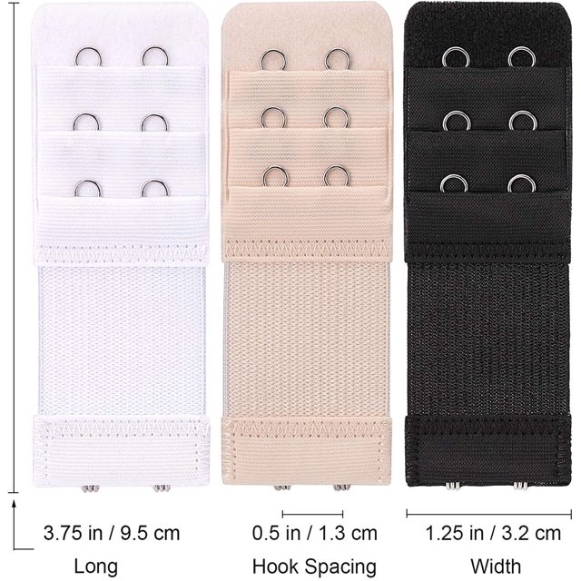 3-Pack Bra Extender – Elastic Hook & Loop Band Extender For Women – One Size, Multi-Color