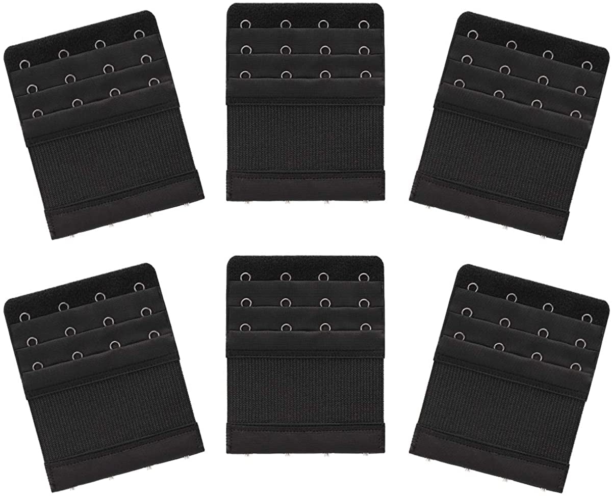 Lusofie 6Pcs Women's Bra Extenders 2 Hook 3 Hook Bra Extension Strap Soft Comfortable Bra Back