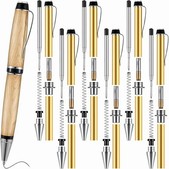6 Pieces Wood Turning Pen Set with Refills Rotating Pen Kit for Wood Turning Bulk Lathe Turning Supplies for Pen Making