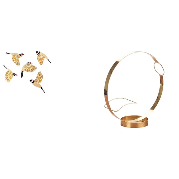 6 Pieces Wooden Bird Wall Art Flying Bird Ornament Iron Wine Bottle Holder Large Size Home Decoration for Family Friends