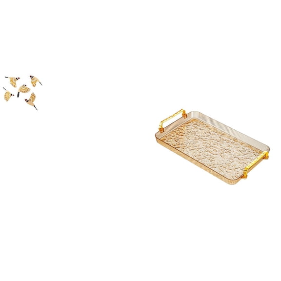 6 Pieces Wooden Bird Wall Art Serving Tray Storage Platter Durable Material for Home Office Bedroom Decor