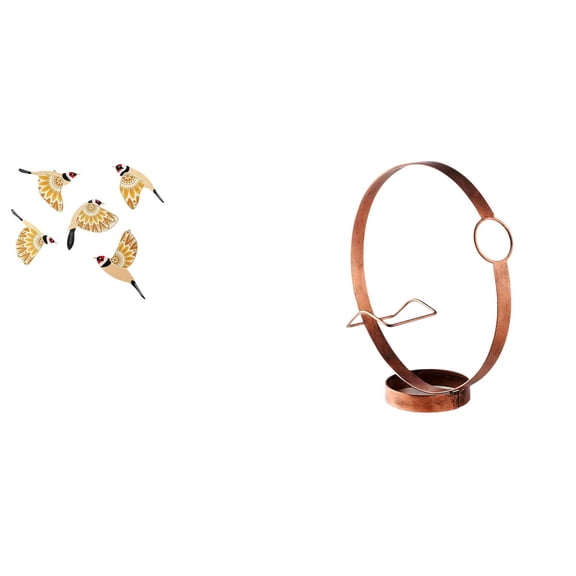 6 Pieces Wooden Bird Wall Art Wine Bottle Holder Decorative Ornament Durable Iron Material Home Office Indoor Use