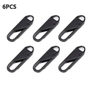 6 Pieces Zipper Pull Replacement Zipper Repair Kit Zipper Slider Pull Tab Universal Zipper Fixer Metal Zipper Head