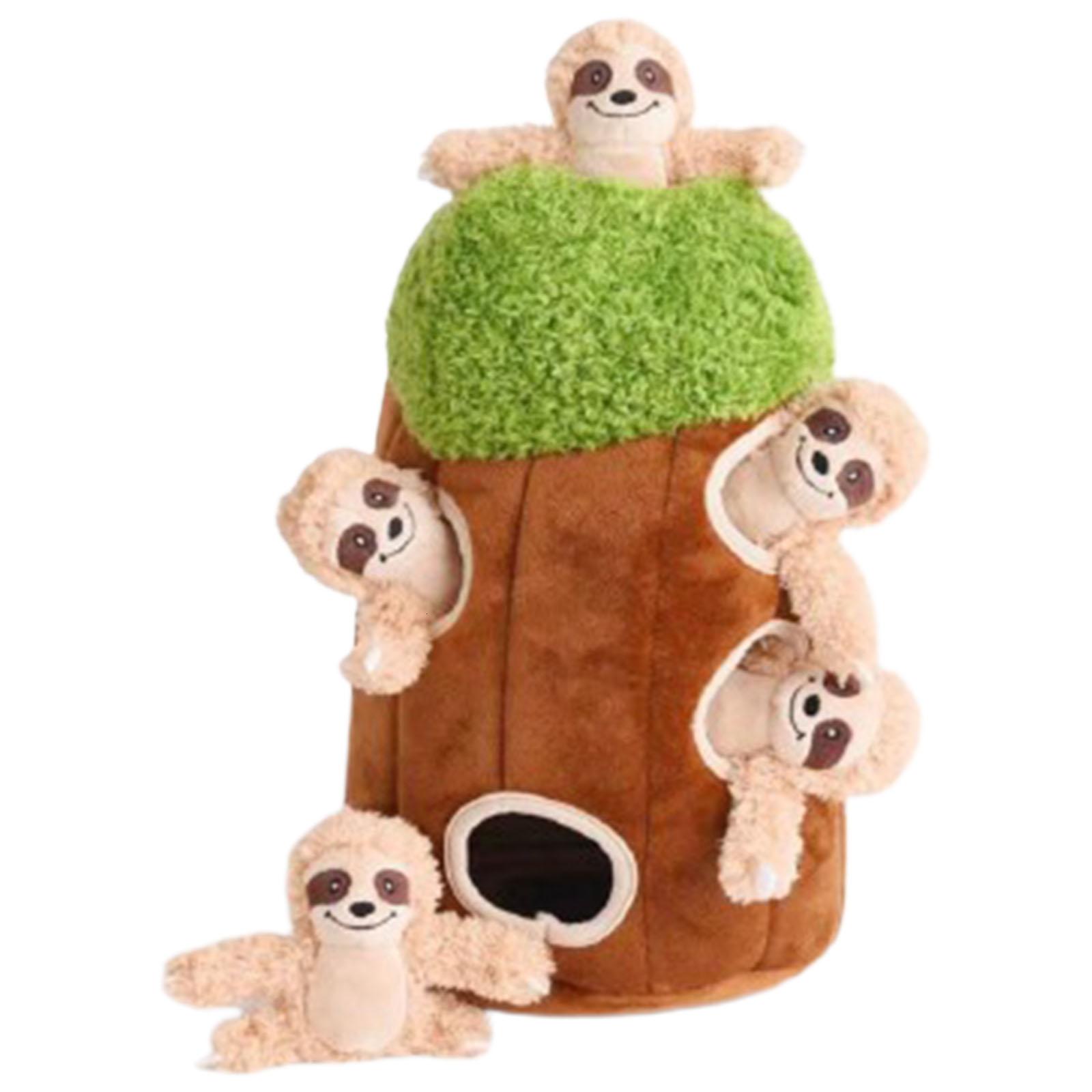6 Pieces Zoo Friends Interactive Dog Toys Hide & Seek Dog Toys and Puppy Toys Colorful Squeaky Dog Toys Puzzles