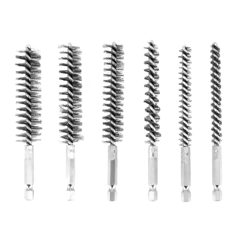 6 Pieces of Drilling Brushes, Twisted Wire Stainless Steel Cleaning