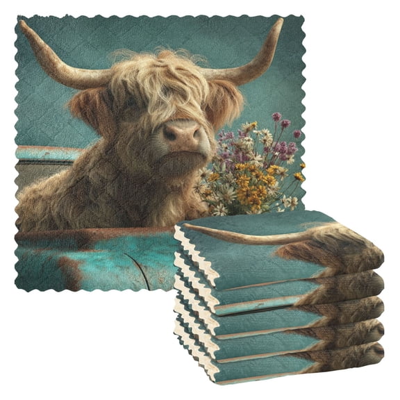 6 Pieces of Kitchen Towels 11x11Inch Kitchen Dish Cloths Kitchen Dish Towels Reuseable Cleaning Cloths A Gray Calf