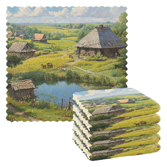 6 Pieces of Kitchen Towels 11x11Inch Kitchen Dish Cloths Kitchen Dish Towels Reuseable Cleaning Cloths Beautiful Villa