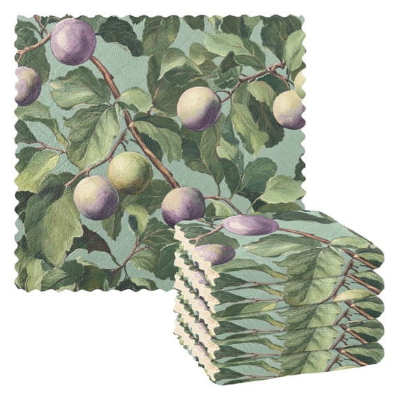 6 Pieces of Kitchen Towels 11x11Inch Kitchen Dish Cloths Kitchen Dish Towels Reuseable Cleaning Cloths Colored Plum