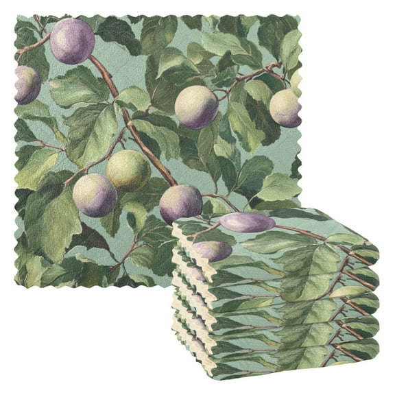 6 Pieces of Kitchen Towels 11x11Inch Kitchen Dish Cloths Kitchen Dish Towels Reuseable Cleaning Cloths Colored Plum