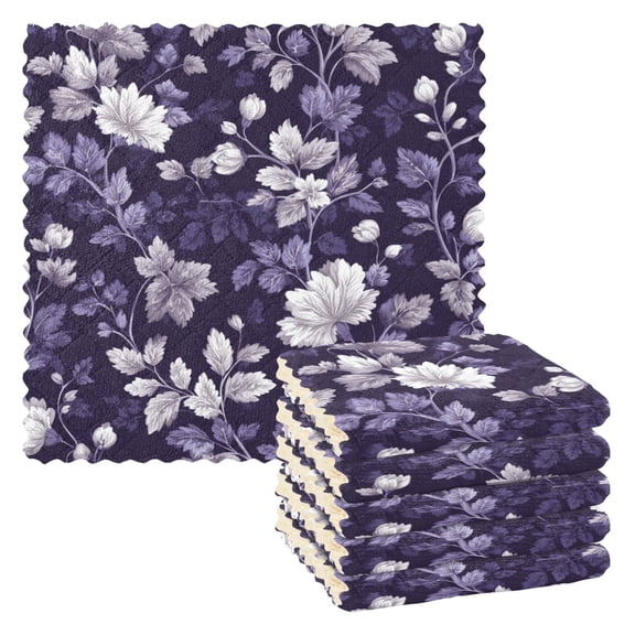 6 Pieces of Kitchen Towels 11x11Inch Kitchen Dish Cloths Kitchen Dish Towels Reuseable Cleaning Cloths Colorful Vector Floral Art