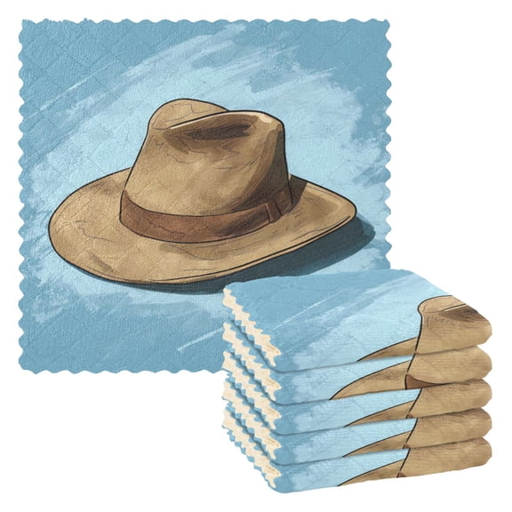 6 Pieces of Kitchen Towels 11x11Inch Kitchen Dish Cloths Kitchen Dish Towels Reuseable Cleaning Cloths Cowboy Hat