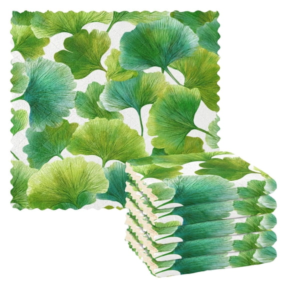 6 Pieces of Kitchen Towels 11x11Inch Kitchen Dish Cloths Kitchen Dish Towels Reuseable Cleaning Cloths Green Color Scheme