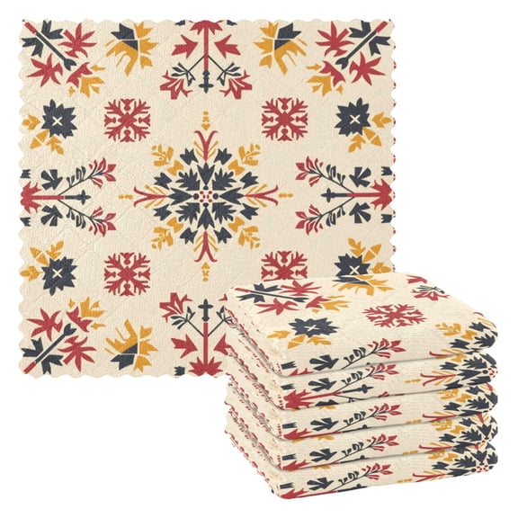 6 Pieces of Kitchen Towels 11x11Inch Kitchen Dish Cloths Kitchen Dish Towels Reuseable Cleaning Cloths Nordic Pattern