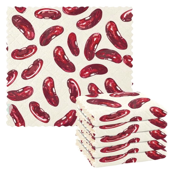 6 Pieces of Kitchen Towels 11x11Inch Kitchen Dish Cloths Kitchen Dish Towels Reuseable Cleaning Cloths Ormosia Bean