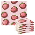 thumbnail image 1 of 6 Pieces of Kitchen Towels 11x11Inch Kitchen Dish Cloths Kitchen Dish Towels Reuseable Cleaning Cloths Pink Strawberry Cookies, 1 of 9