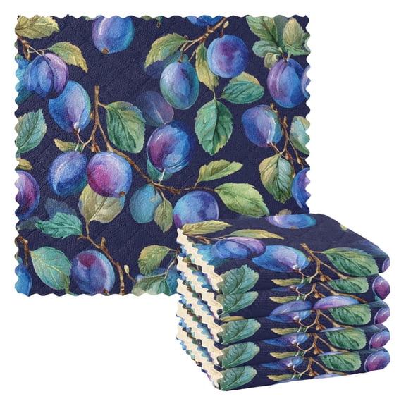 6 Pieces of Kitchen Towels 11x11Inch Kitchen Dish Cloths Kitchen Dish Towels Reuseable Cleaning Cloths Plums