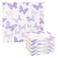 thumbnail image 1 of 6 Pieces of Kitchen Towels 11x11Inch Kitchen Dish Cloths Kitchen Dish Towels Reuseable Cleaning Cloths Pretty Purple Butterfly Seamless, 1 of 9