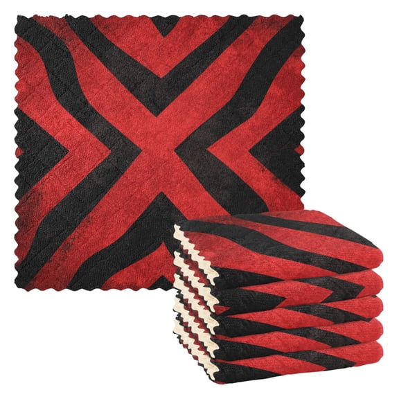 6 Pieces of Kitchen Towels Ultra Soft Absorbent Quick Drying Dish Cloths 1111inch Crimson Cross Of The Wild