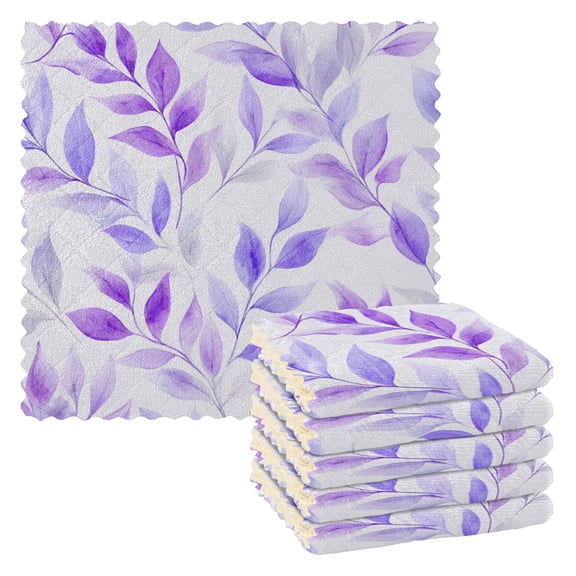 6 Pieces of Kitchen Towels Ultra Soft Absorbent Quick Drying Dish Cloths 1111inch Lilac Foliage Doodles