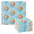 thumbnail image 1 of 6 Pieces of Kitchen Towels Ultra Soft Absorbent Quick Drying Dish Cloths 11×11inch Little Mermaids and Seashells, 1 of 9