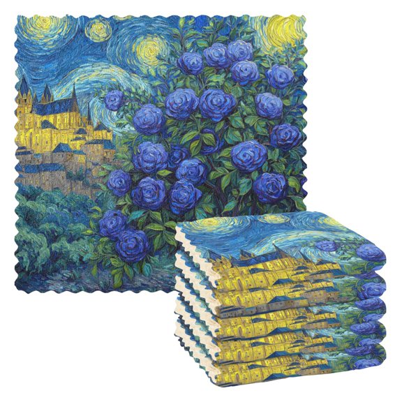 6 Pieces of Kitchen Towels Ultra Soft Absorbent Quick Drying Dish Cloths 1111inch Midnight Rose Citadel