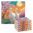 thumbnail image 1 of 6 Pieces of Kitchen Towels Ultra Soft Absorbent Quick Drying Dish Cloths 11×11inch White Llama Couple, 1 of 9