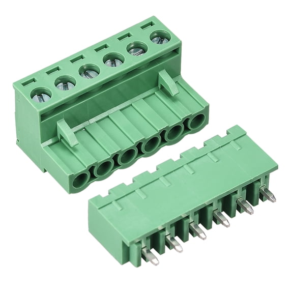 6 Pin 5.08mm Pitch Male Female PCB Screw Terminal Block 5Sets