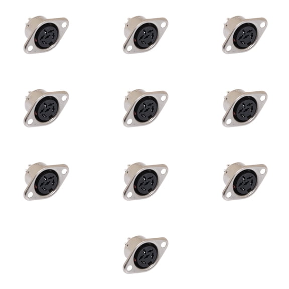 6 Pin DIN Female Solder Panel Mount Connector for Audio Equipment Installation 10 Pcs Pack