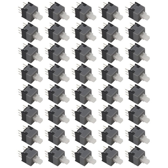6 Pin DPDT Latching Tact Tactile Push Button Pushbutton Switch 40 Pcs,40 x Push Button Switch,White & Gray