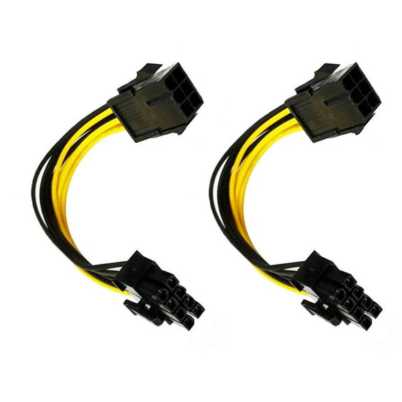 6 Pin Female to 8 Pin Male GPU Power Cord Adapter Connectors for Desktop